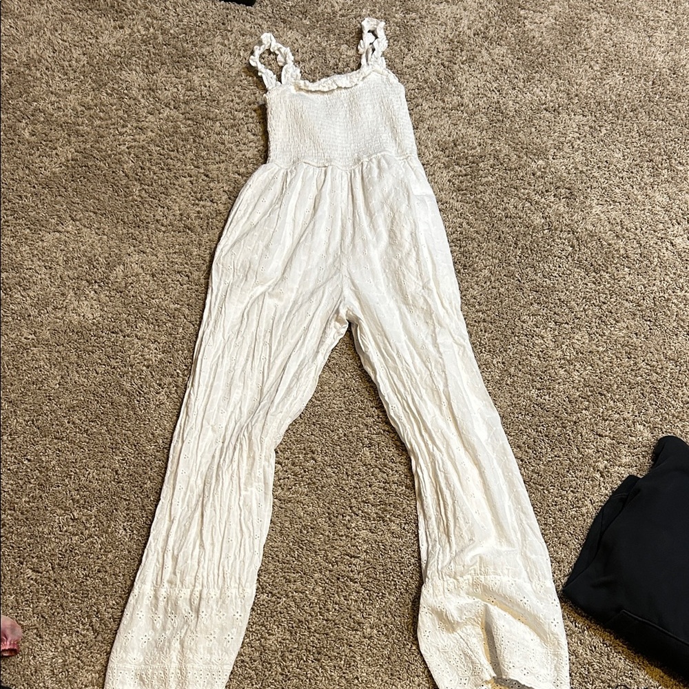 Jessica Simpson Cream Lace Jumpsuit